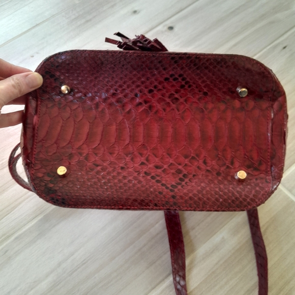 NEW Grand pelle collection red real python handbag - Picture 2 of 8